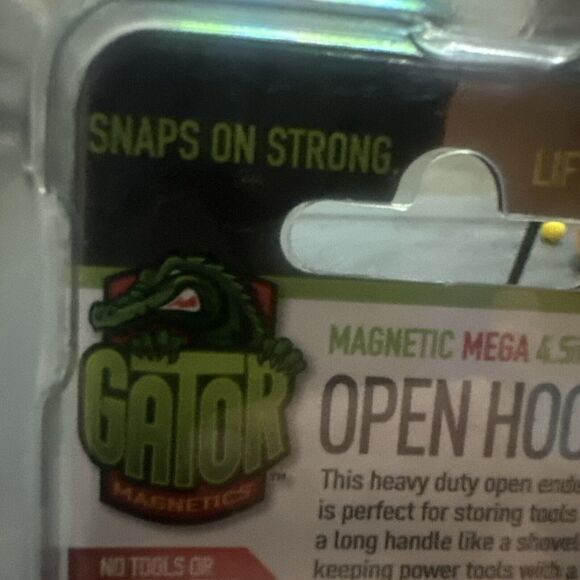 Gator Open Hook 45 Lbs Magnetic 4.5 Inch 11.4cm Mega Black 300037 {AA} - Picture 5 of 16